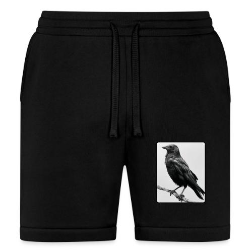 Raven Black and White Art Design - Bella + Canvas Unisex Short