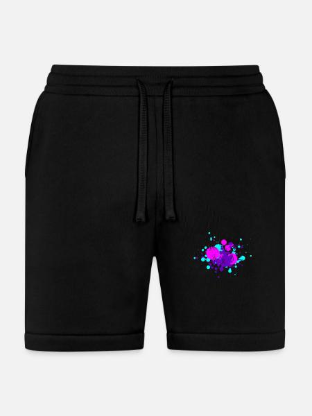 Cat face in paint - Bella + Canvas Unisex Short - black