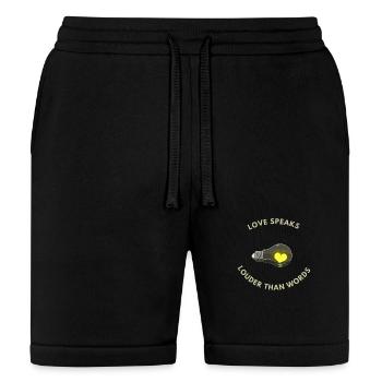 Love speaks louder than words - Bella + Canvas Unisex Short - black - Front