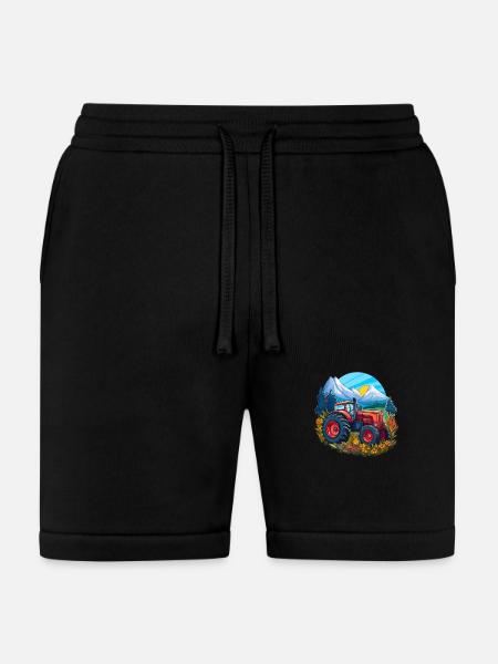 Alpine Meadow Tractor - Bella + Canvas Unisex Short - black