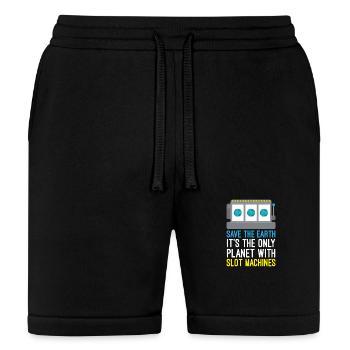 Save The Earth Funny Gambling Slot Machines - Bella + Canvas Unisex Short - black - Front