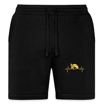 Construction of Heartbeat Sunset - Bella + Canvas Unisex Short - black - Front