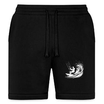 Kite Surfing Sport With Board - Surfing In The Sky - Bella + Canvas Unisex Short - black - Front