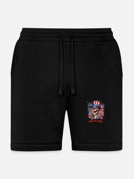 Skeleton 4th of July - Bella + Canvas Unisex Short - black