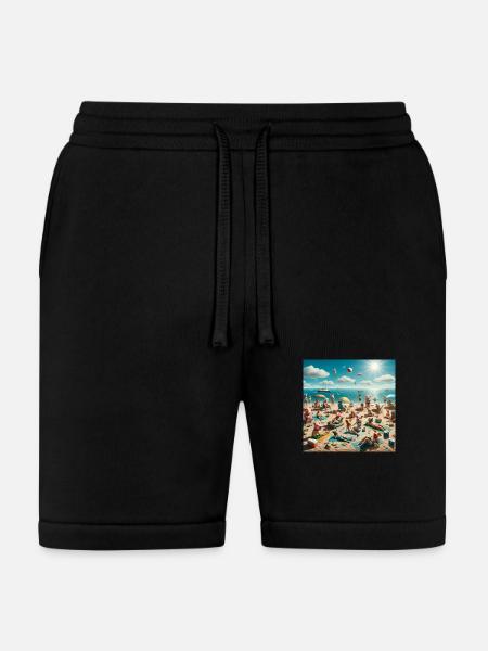 Pigs on the Beach - Bella + Canvas Unisex Short - black