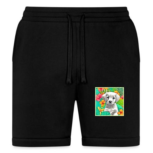 Floral Puppy Art - Bella + Canvas Unisex Short