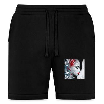 Mystic Bloom: Elegant Face & Vines - Bella + Canvas Unisex Short - black - Front