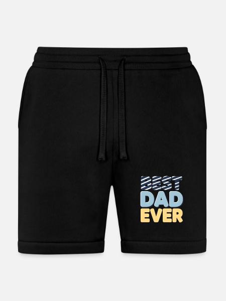 Best Dad Ever Striped Letters - Bella + Canvas Unisex Short - black