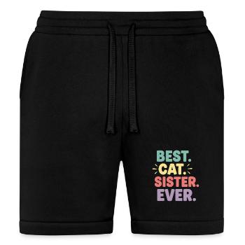 Best Cat Sister Ever - Bella + Canvas Unisex Short - black - Front