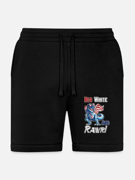 Red White And Rawr - Bella + Canvas Unisex Short - black
