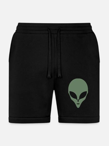 Alien Silhouette Head Face - Bella + Canvas Unisex Short - black