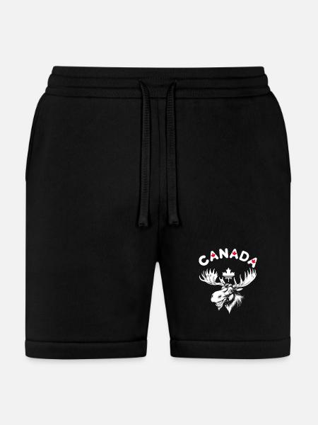 Canadian Moose with Maple Leaf Emblem - Bella + Canvas Unisex Short - black
