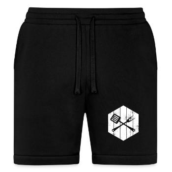 Two Prong Fork And Slotted Spoon Drawing - Bella + Canvas Unisex Short - black - Front