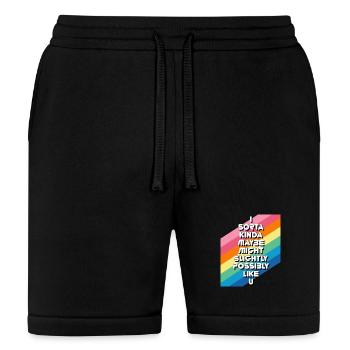 I Sorta Kinda Like You Rainbow Quote Tee - Bella + Canvas Unisex Short - black - Front