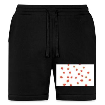 Strawberry Scatter Pattern - Bella + Canvas Unisex Short - black - Front