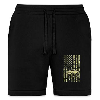 Camo American Flag Monster Truck - Bella + Canvas Unisex Short - black - Front