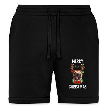 Funny Xmas Pug dog - Bella + Canvas Unisex Short - black - Front