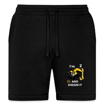 I'm 2 And Diggin It Construction Truck  - Bella + Canvas Unisex Short - black - Front
