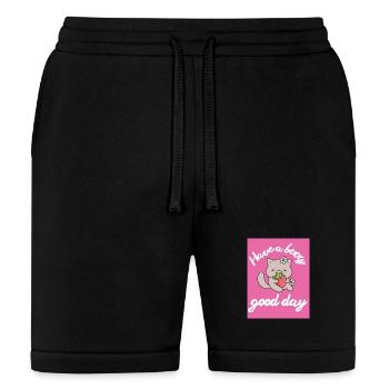 Berry Cute Cat with Strawberry - Bella + Canvas Unisex Short - black - Front
