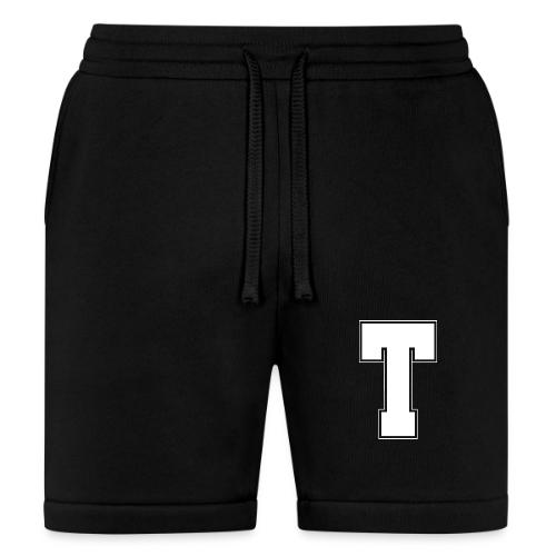 White Letter T – Varsity Alphabet Monogram - Bella + Canvas Unisex Short