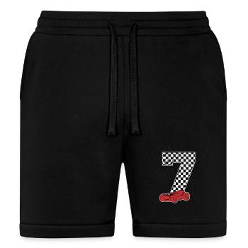 Checker Seven Race Car - Bella + Canvas Unisex Short - black - Front