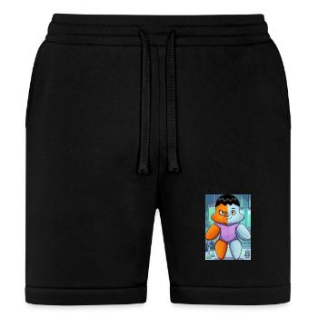 Split Color Cartoon Hero - Bella + Canvas Unisex Short - black - Front
