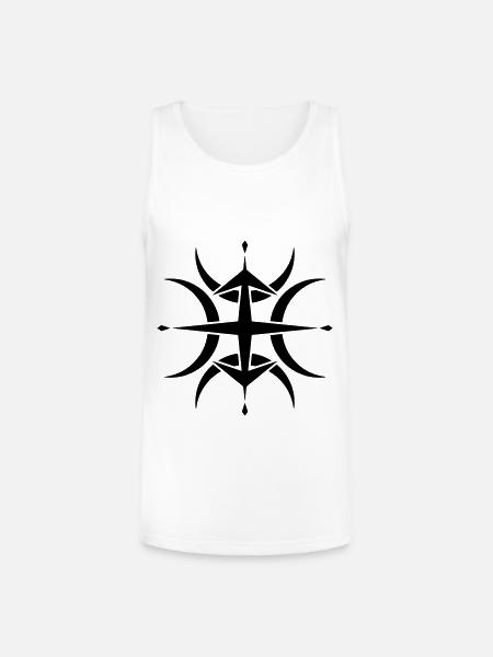 Tribal Compass Crop Circle - Unisex Tri-Blend Organic Tank - white