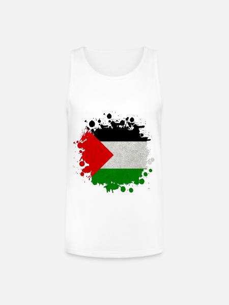 Palestine Blob / Flag Gift - Unisex Tri-Blend Organic Tank - white