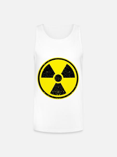 Nuclear Radiation symbol - Unisex Tri-Blend Organic Tank - white