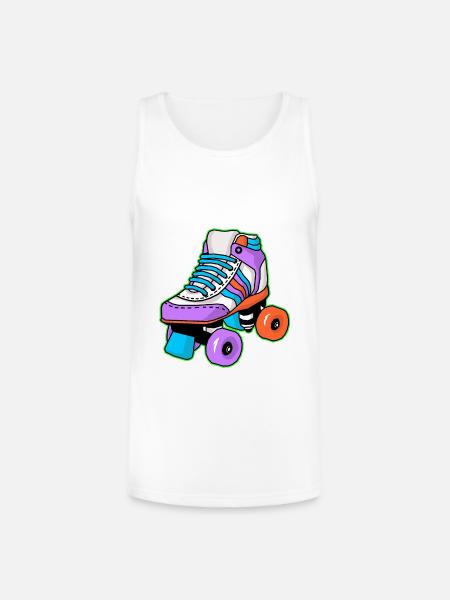 Roller Skating Skater - Unisex Tri-Blend Organic Tank - white