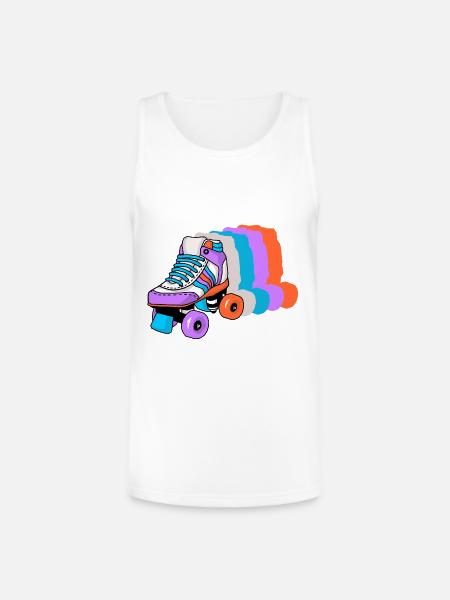 Roller Skating Skater - Unisex Tri-Blend Organic Tank - white