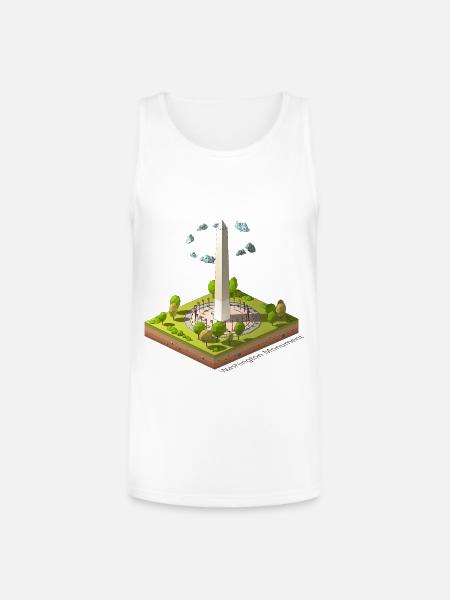 Geometric low poly Washington Monument - Unisex Tri-Blend Organic Tank - white