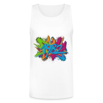 1982 80's Style - Unisex Tri-Blend Organic Tank - white - Front