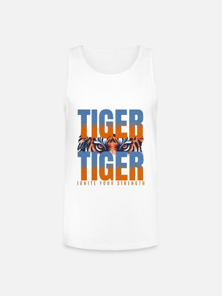 Tiger Ignite Strength - Unisex Tri-Blend Organic Tank - white