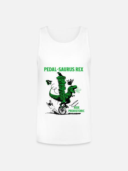 Pedal-Saurus Rex – Ride Prehistoric - Unisex Tri-Blend Organic Tank - white