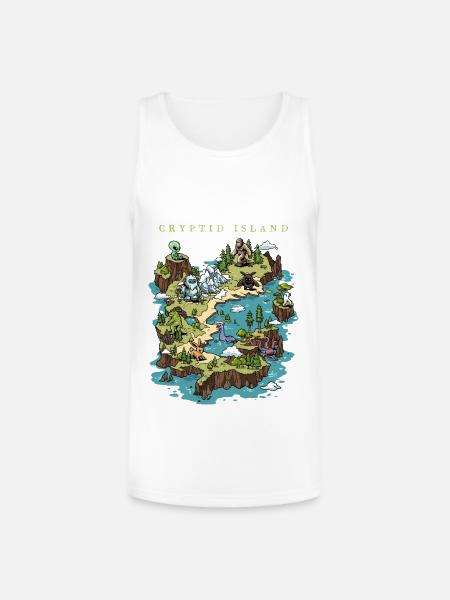 Cryptid Island - Unisex Tri-Blend Organic Tank - white