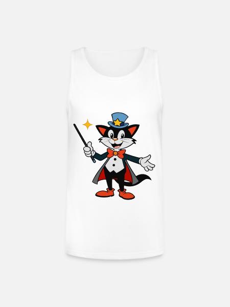 Magical Cat Maestro - Unisex Tri-Blend Organic Tank - white