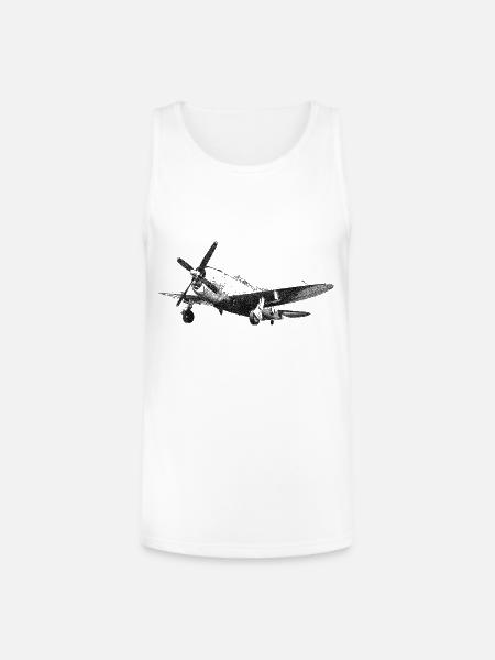 P-47 Thunderbolt - Unisex Tri-Blend Organic Tank - white