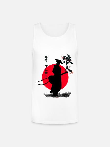 Ronin Guitar Player - Unisex Tri-Blend Organic Tank - white