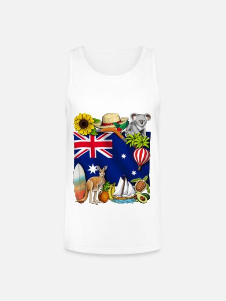 Australia - Unisex Tri-Blend Organic Tank - white