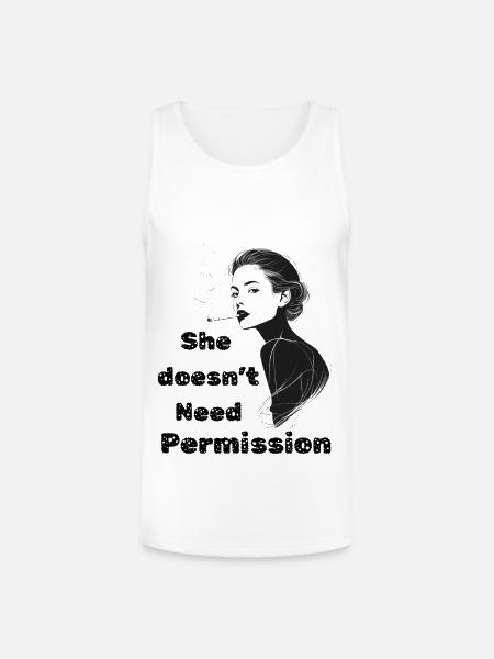 Noir Silhouette Smoking - Unisex Tri-Blend Organic Tank - white