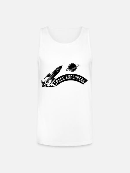 Space Explorers Logo - Unisex Tri-Blend Organic Tank - white
