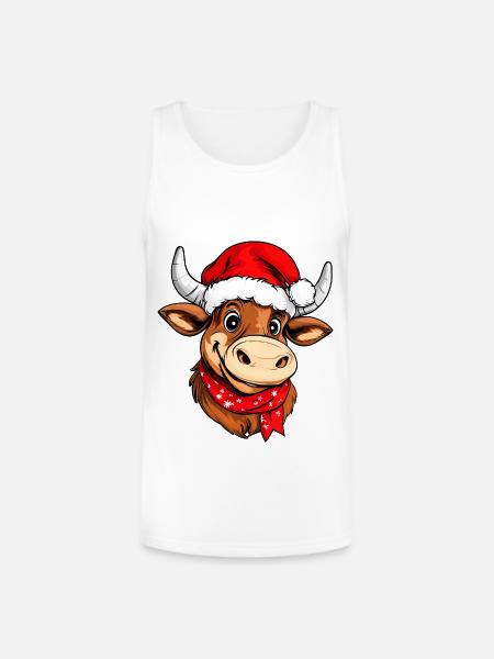Christmas bulls - Unisex Tri-Blend Organic Tank - white