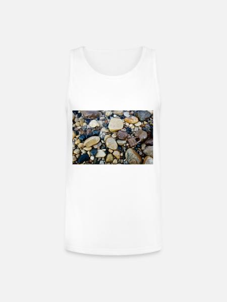wet beach with lock - Unisex Tri-Blend Organic Tank - white