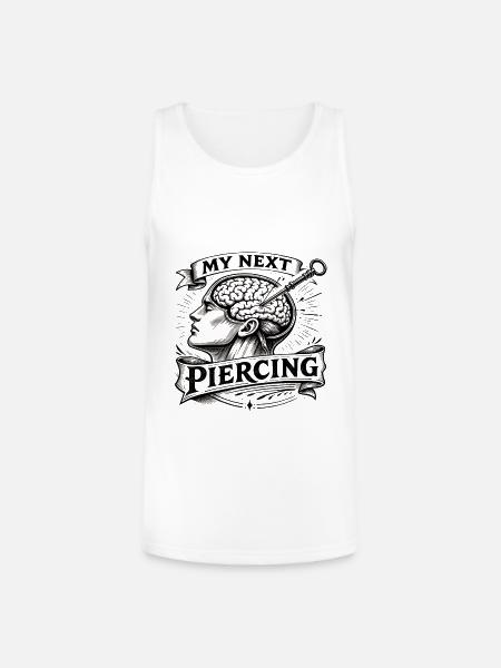 My Next Piercing Brain - Unisex Tri-Blend Organic Tank - white
