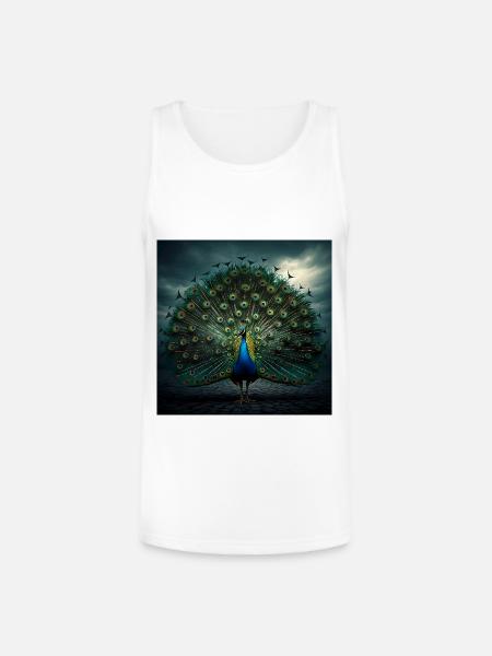 beautiful peacock - Unisex Tri-Blend Organic Tank - white