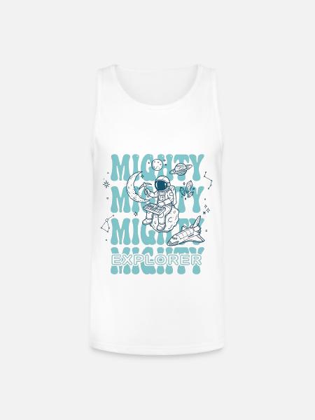Moonlit Explorer Astronaut - Unisex Tri-Blend Organic Tank - white