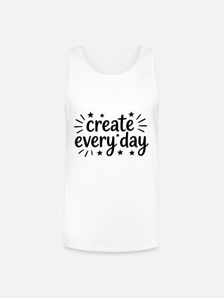 Create Every Day Hand Lettering - Unisex Tri-Blend Organic Tank - white