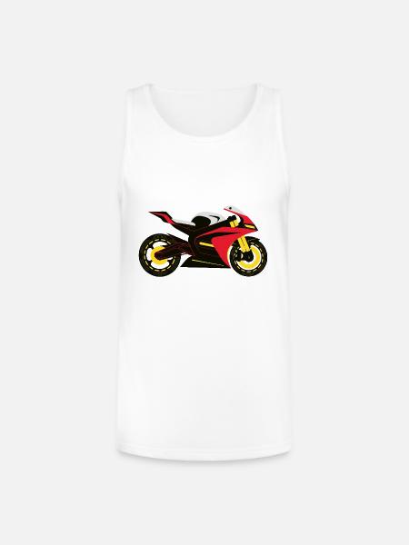 Crimson Vortex Streetbike - Unisex Tri-Blend Organic Tank - white