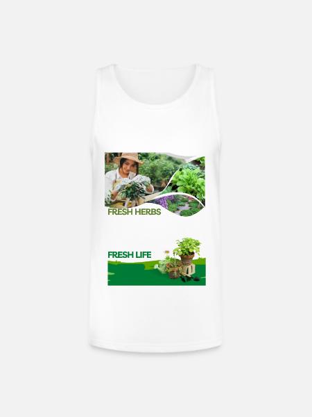 Fresh_Herbs Fresh Life - Unisex Tri-Blend Organic Tank - white